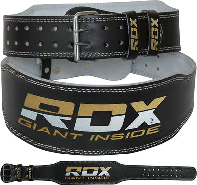 4 INCH LEATHER WEIGHTLIFTING GYM BELT RDX
