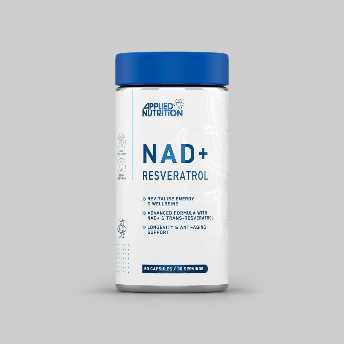 Applied Nutrition NAD+ Resveratrol 60 Caps | Cellular Energy & Anti-Aging Support