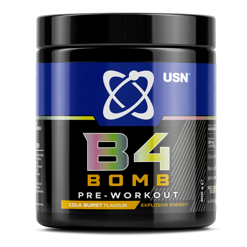 USN B4 Bomb 300g Pre-Workout Powder - Ultimate Training Energy & Muscle Pump COLA (BBE 15/12/15)