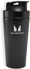 MyProtein Black Stainless Steel Protein Shaker Bottle 750ml - Gym Mixer
