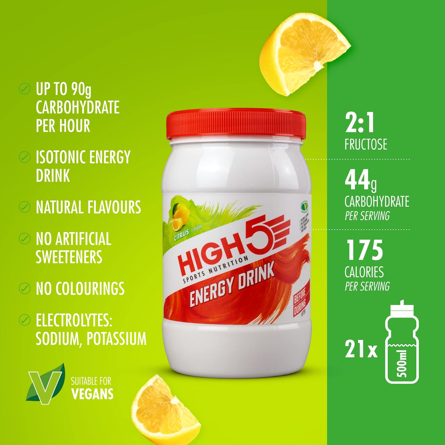 HIGH5 Energy Drink Powder 2.2kg – Sports Nutrition for Peak Athletic Performance - TROPICAL FLAVOUR (BBE 15/08/25)