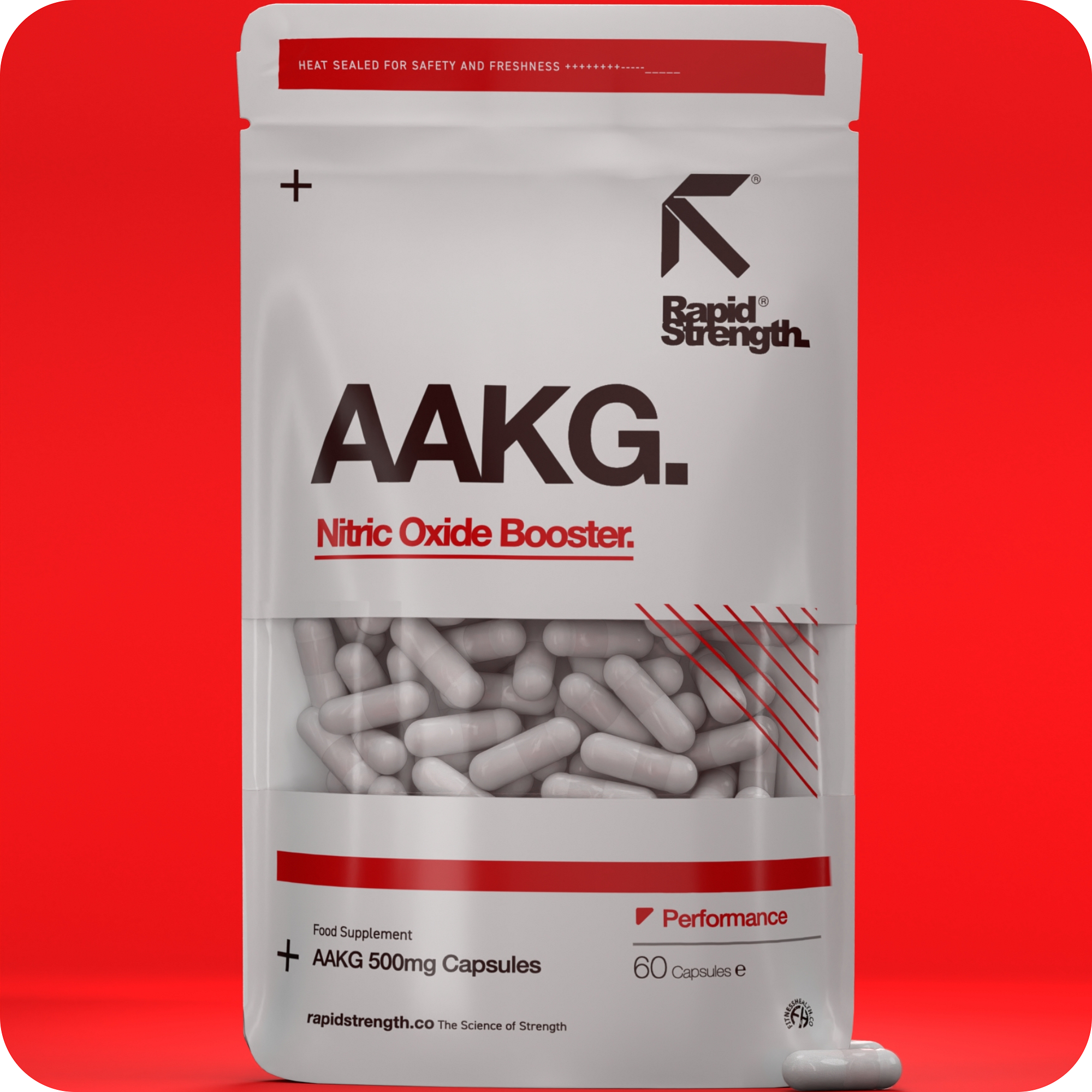 AAKG | L-Arginine | Nitric Oxide 500mg Capsules x 60 Rapid Strength
