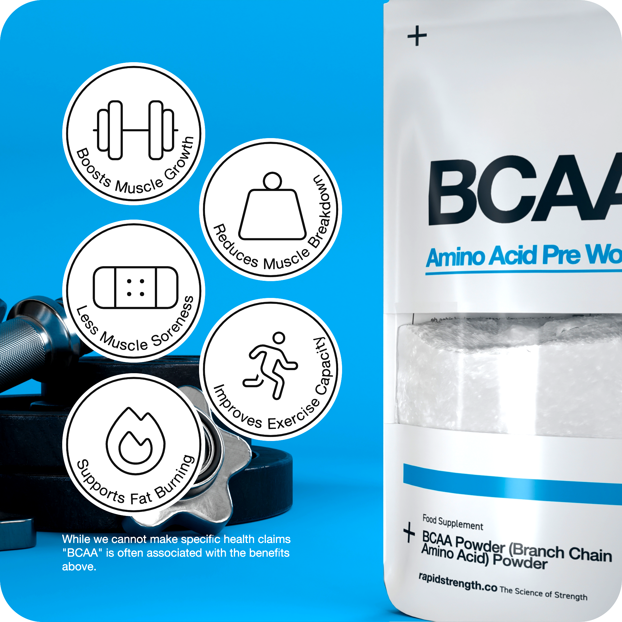 BCAA Powder 100g - Branch Chain Amino Acids - Muscle Maintenance Gains *ON SALE*