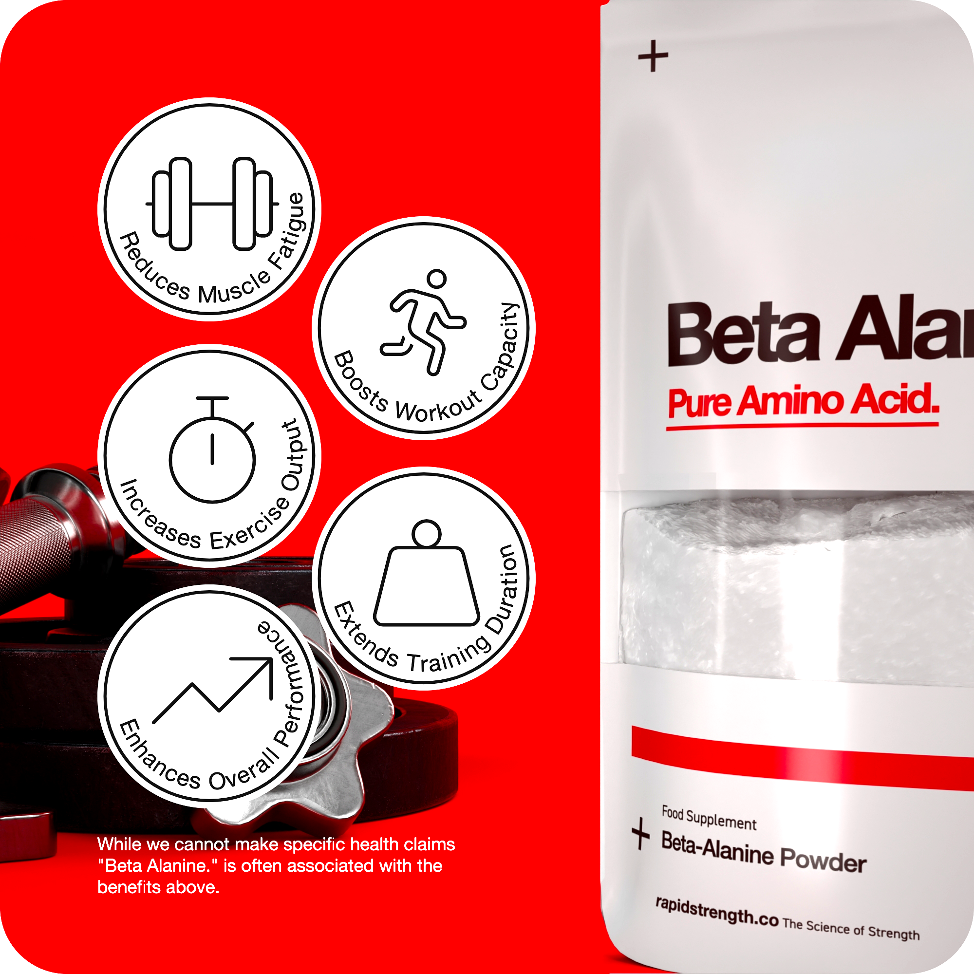 Beta Alanine Pure Powder - 100g - Pre Workout Muscle Supplement