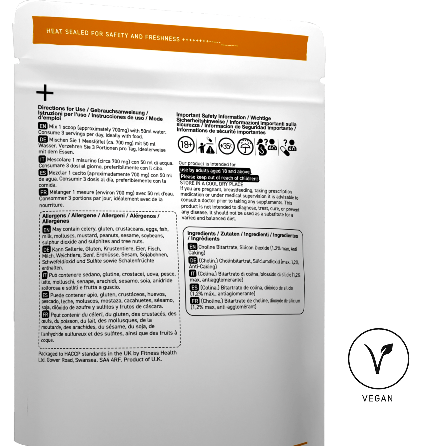 Choline Bitartrate Powder 100g - Pure Powder