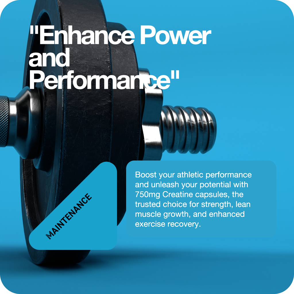 Creatine Monohydrate 750mg Capsules x 60 - Vegan - Rapid Strength