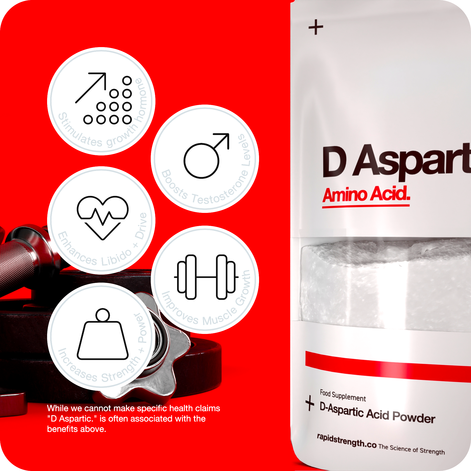 D Aspartic Acid Powder 50g - Pure Powder