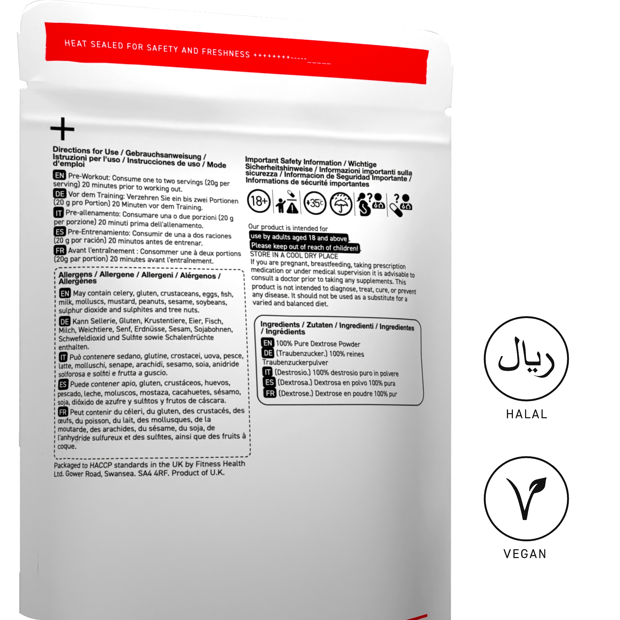 Dextrose Pure Powder 100g - Energy  | D-Glucose Energy | Endurance Supplement