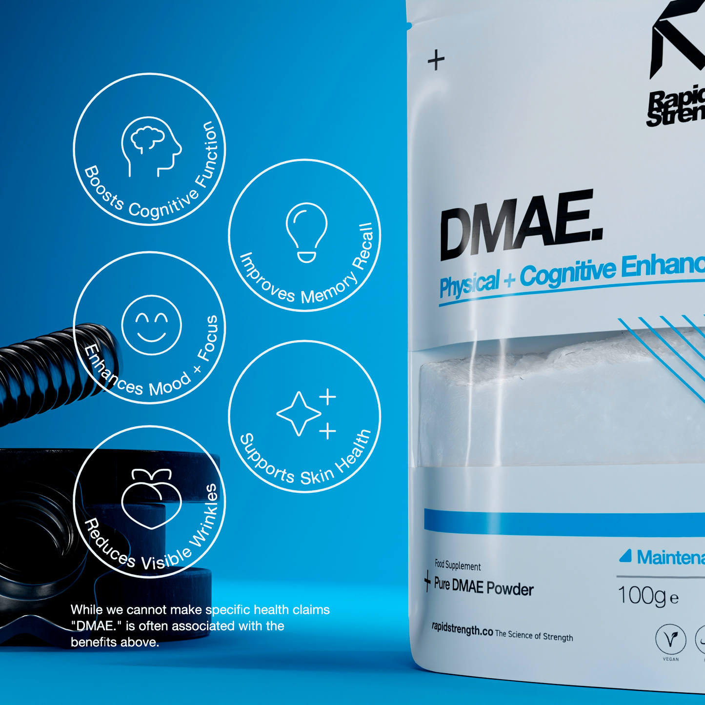 DMAE Powder 100g - Pure Powder - Dimethylaminoethanol - Rapid Strength
