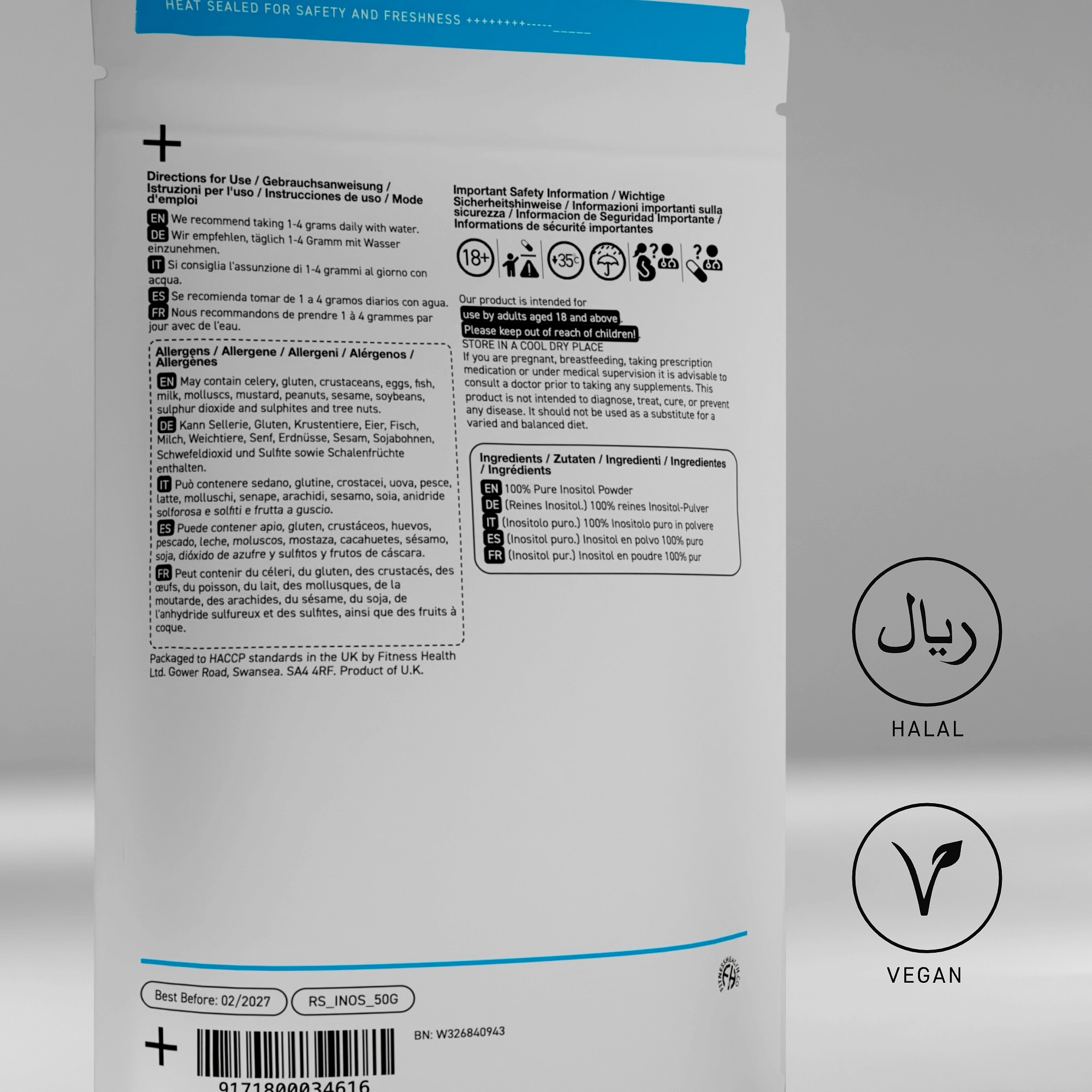 Inositol Powder 50g - Pure Powder - Rapid Strength