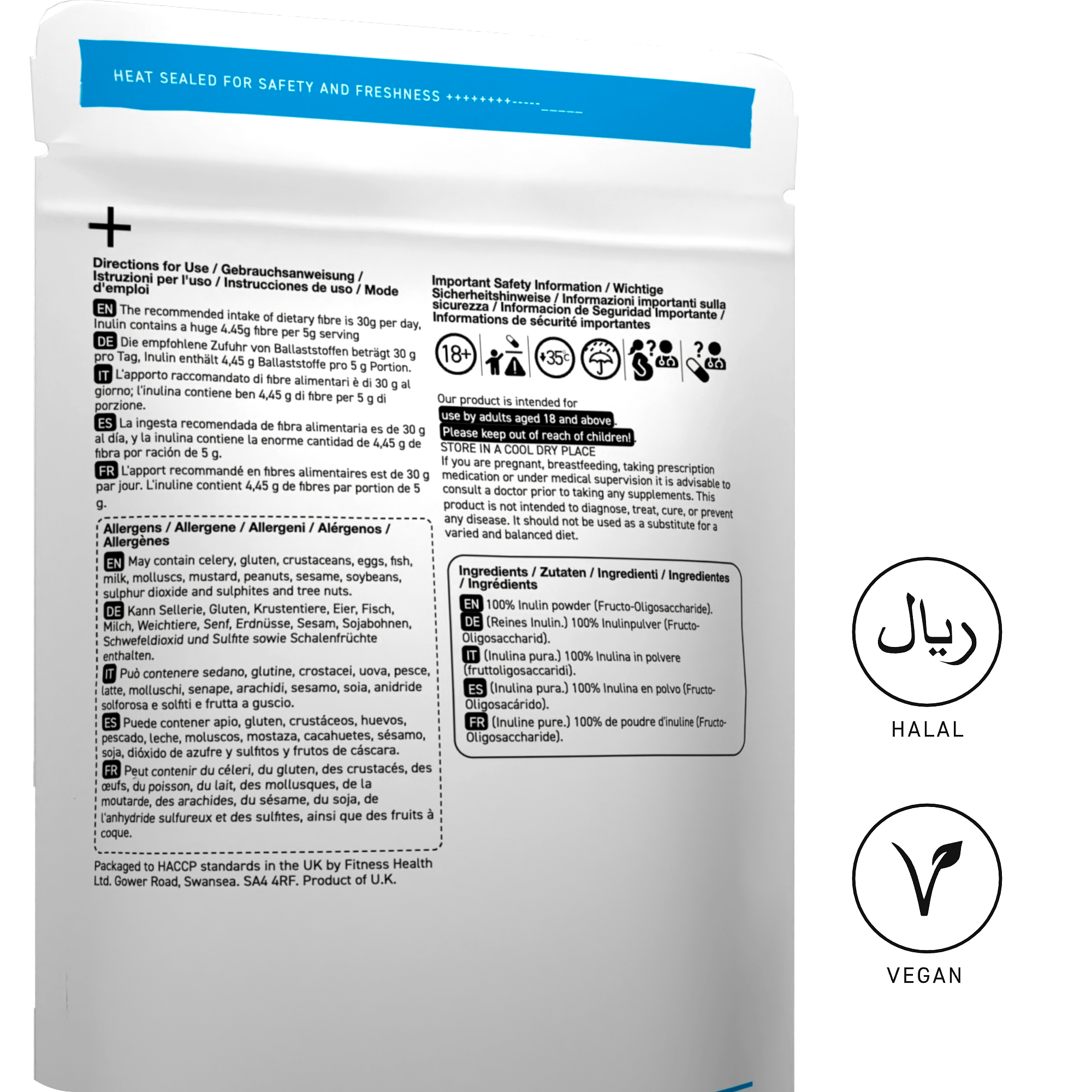 Inulin Fibre Pure Power 100g | 85% Fibre per Serving