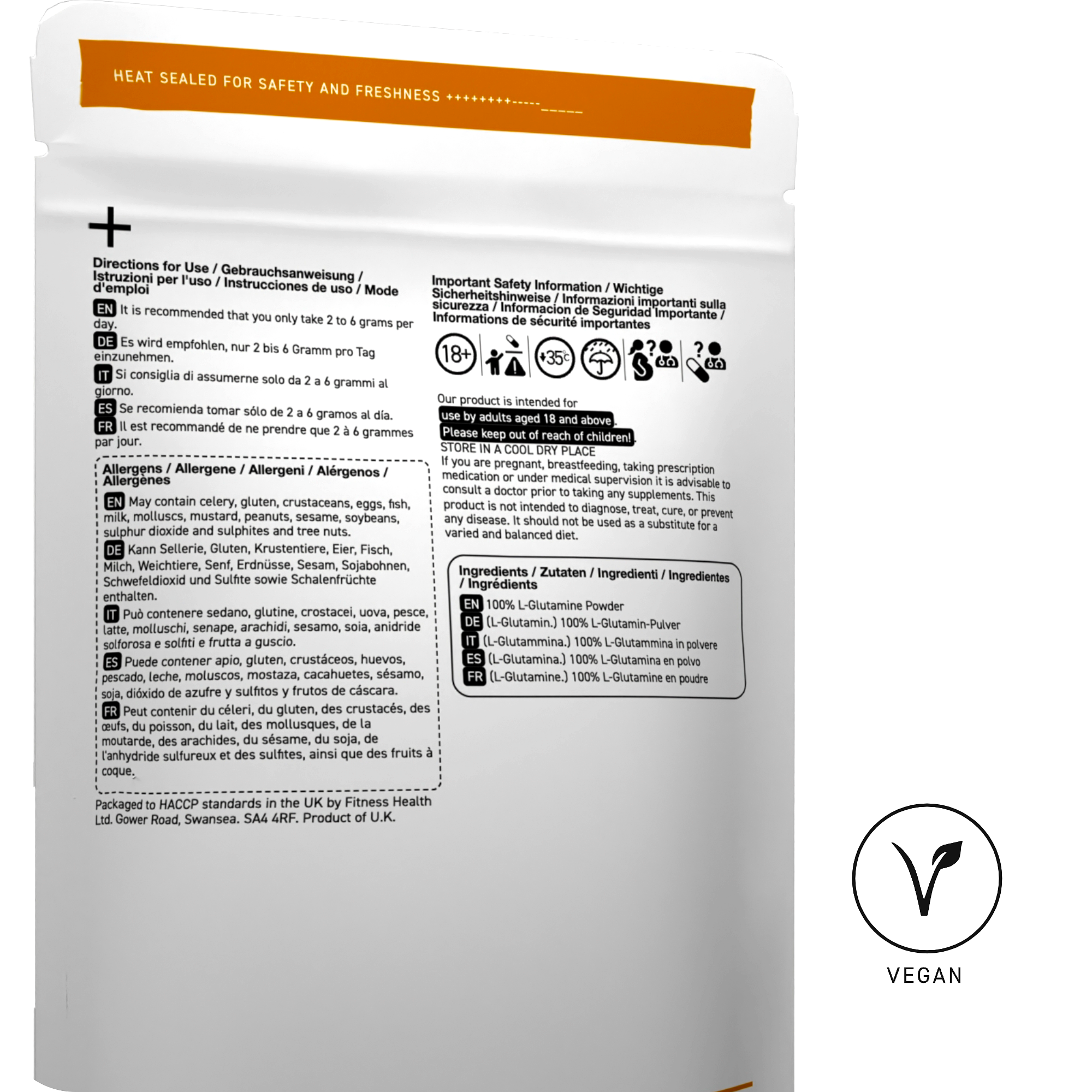 L Glutamine Powder 100g - Post Workout Muscle Recovery Natural Powder