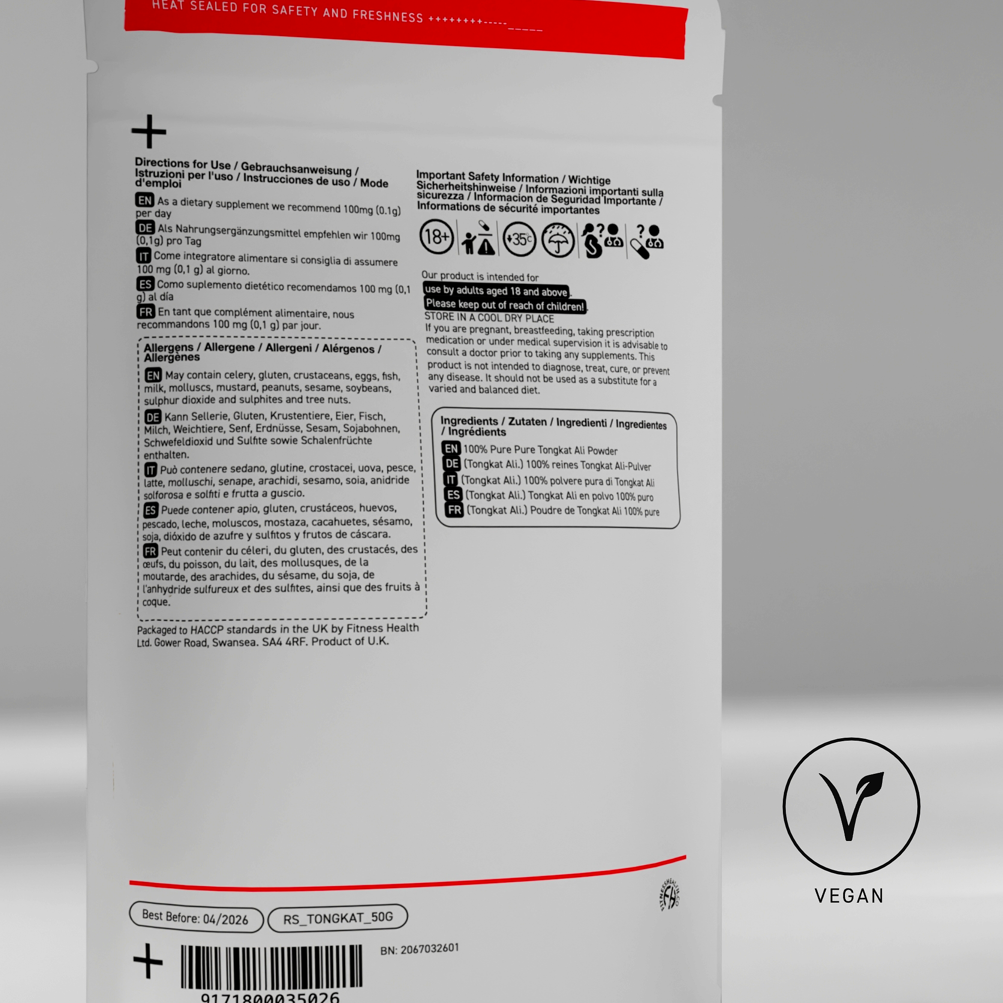 Tongkat 100:1 Extract Powder x 50g - Rapid Strength