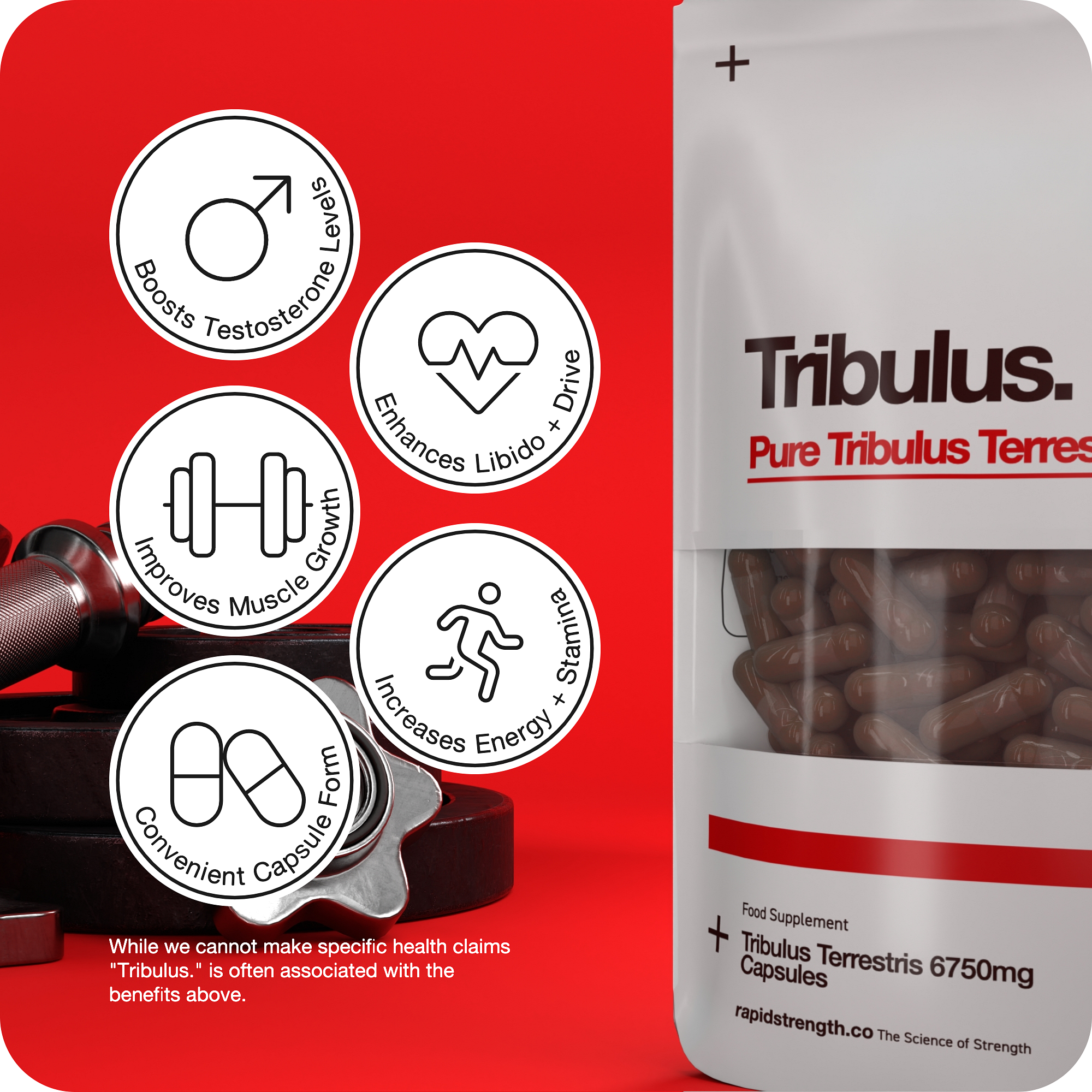Tribulus Terrestris 6750mg Max Strength Capsules x 60 Rapid Strength