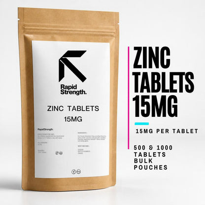Zinc Citrate 15mg Tablets 500 / 1000 Bulk Wholesale Pack Immune Support Vegan UK