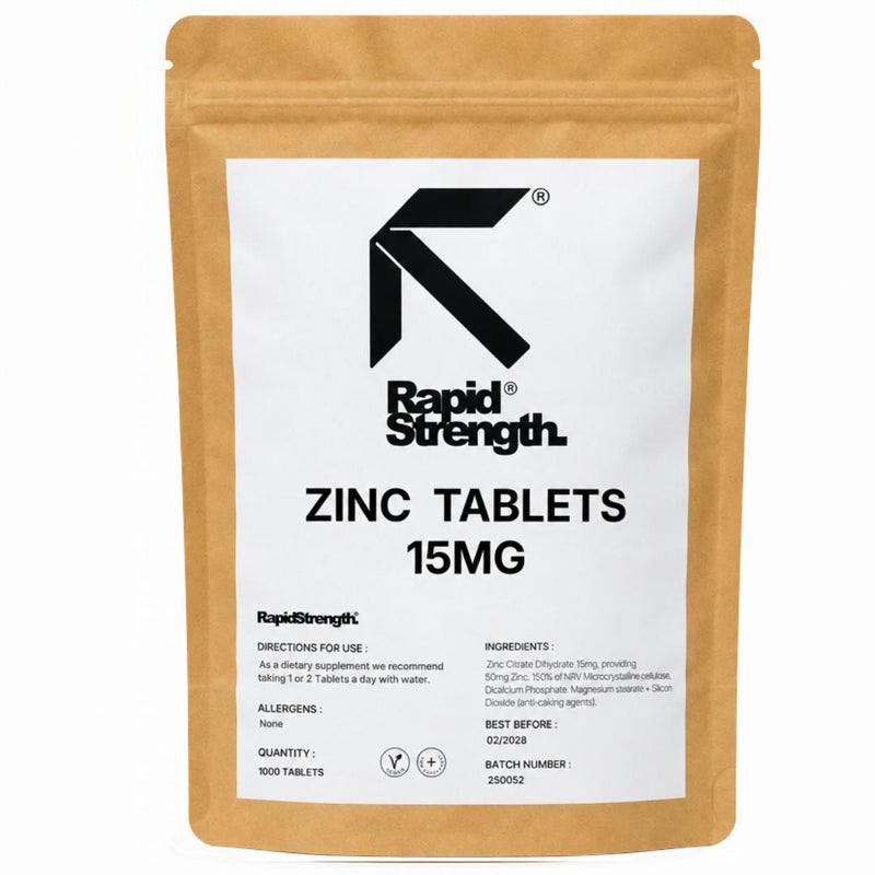 Zinc Citrate 15mg Tablets 500 / 1000 Bulk Wholesale Pack Immune Support Vegan UK