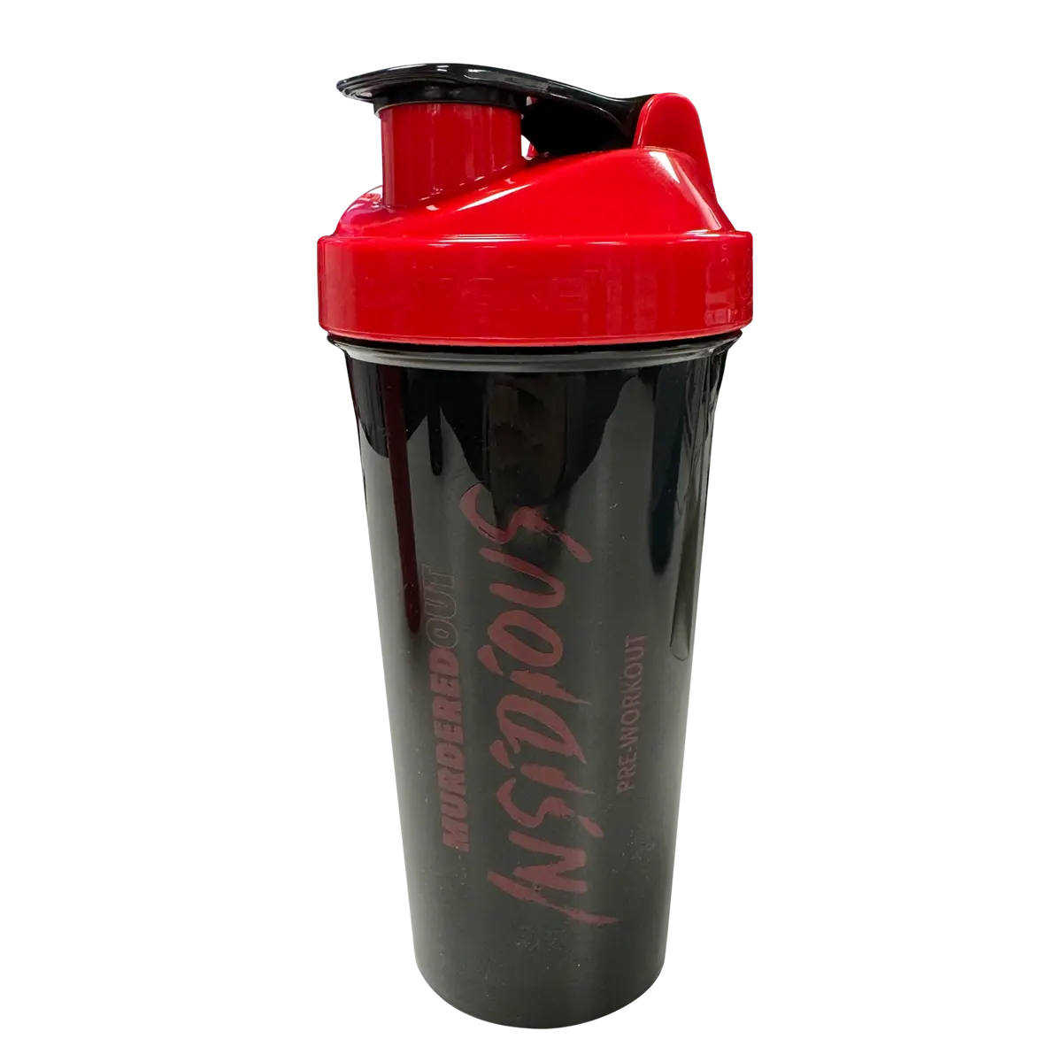 Murdered Out Smartshake Insidious 600ml Black Red Protein Shaker Bottle