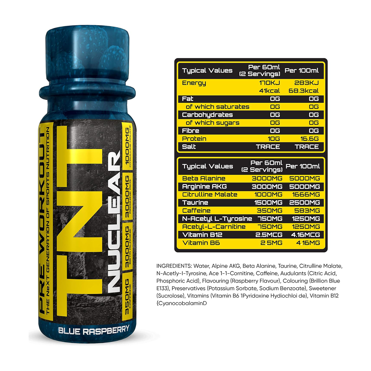 NXT Nutrition TNT Nuclear Shots 12x60ml - Concentrated Energy Drink Shots